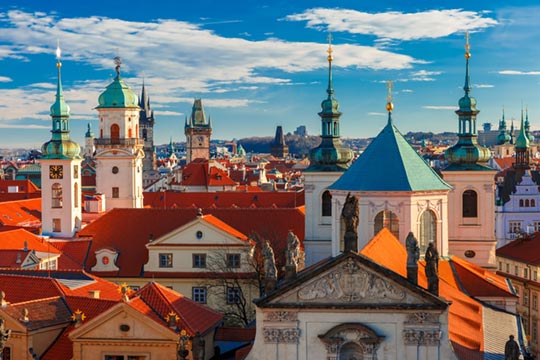 Red roofs of the Old Town of Prague